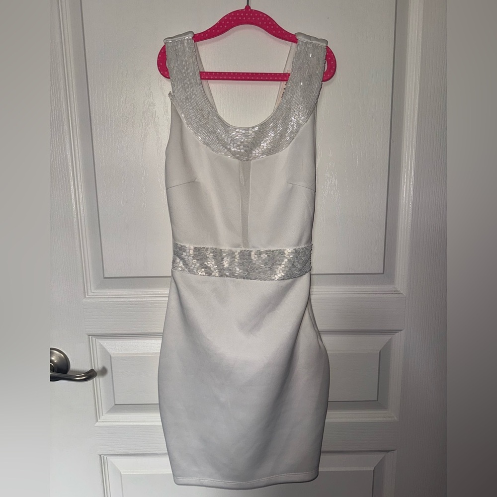 Elegant White and Silver Dress